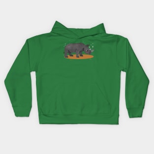 Rhino Painting Hand Drawn Kids Hoodie